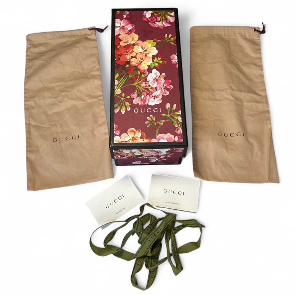 Gucci Floral Box with Tan Dust Bags and Ribbon